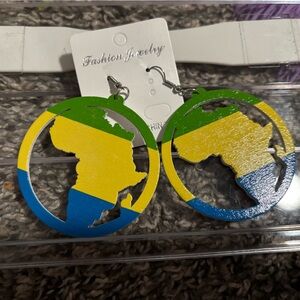 Colorful Africa Map Earrings